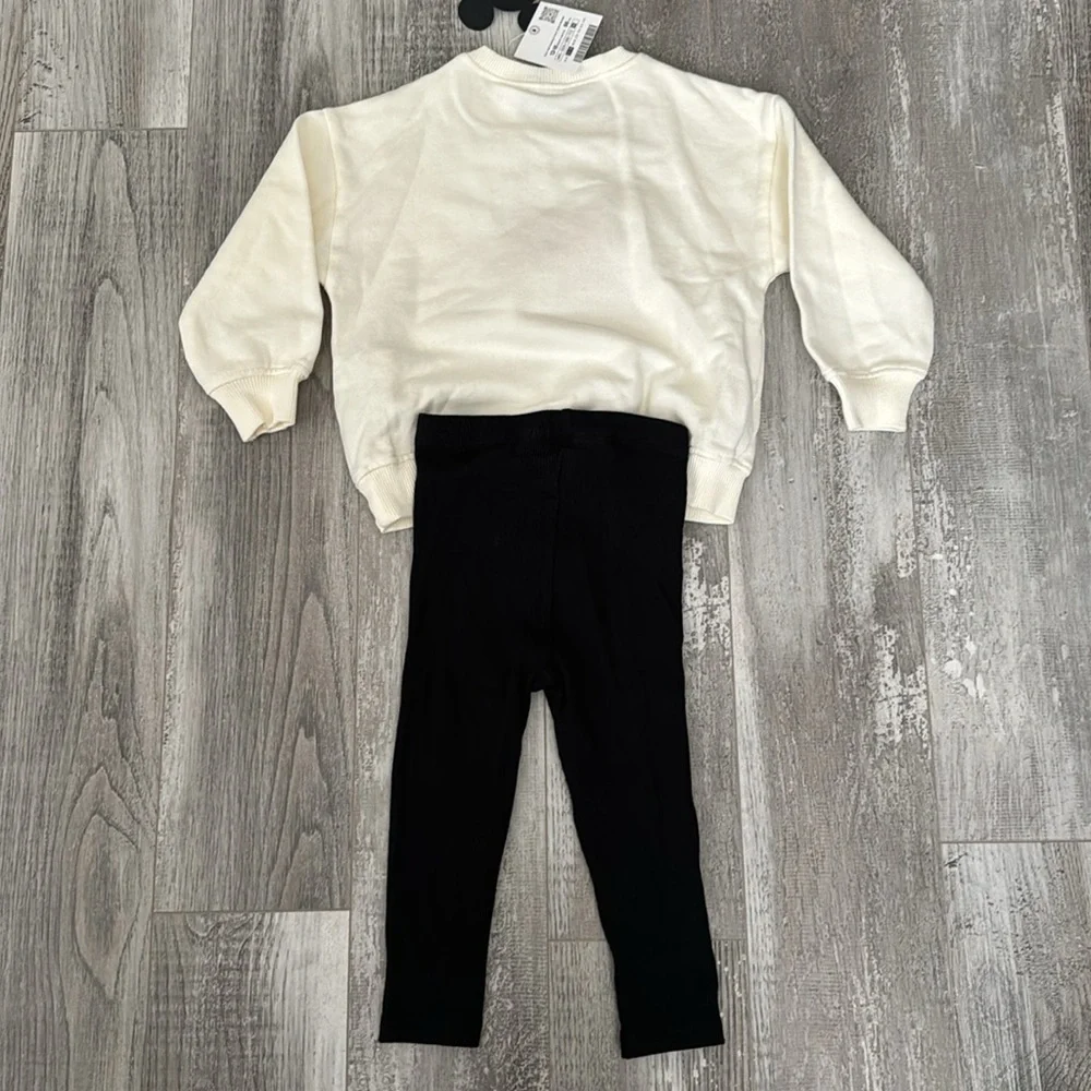 Zara Minnie Mouse Sweatshirt And Leggings Set